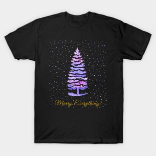 Watercolor Christmas and new year greeting Merry Everything T-Shirt